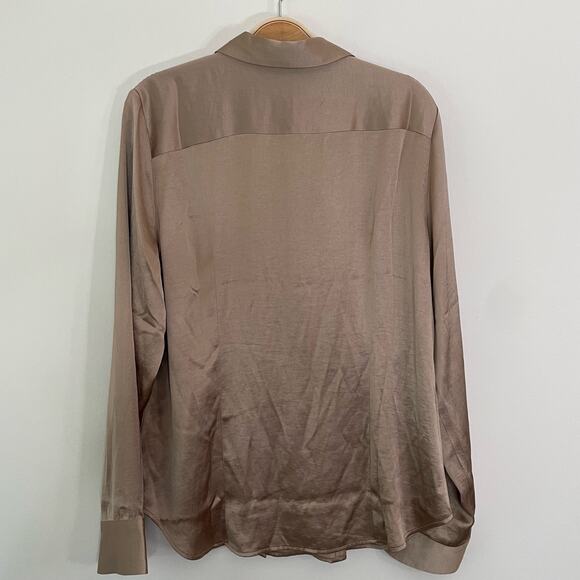 NWT Madewell Darted Button-Up Shirt in Satin Matchstick Size 14 - Picture 4 of 12